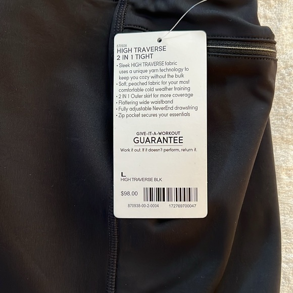 Athleta High Traverse Black Skirted Leggings, Size L - Picture 2 of 10